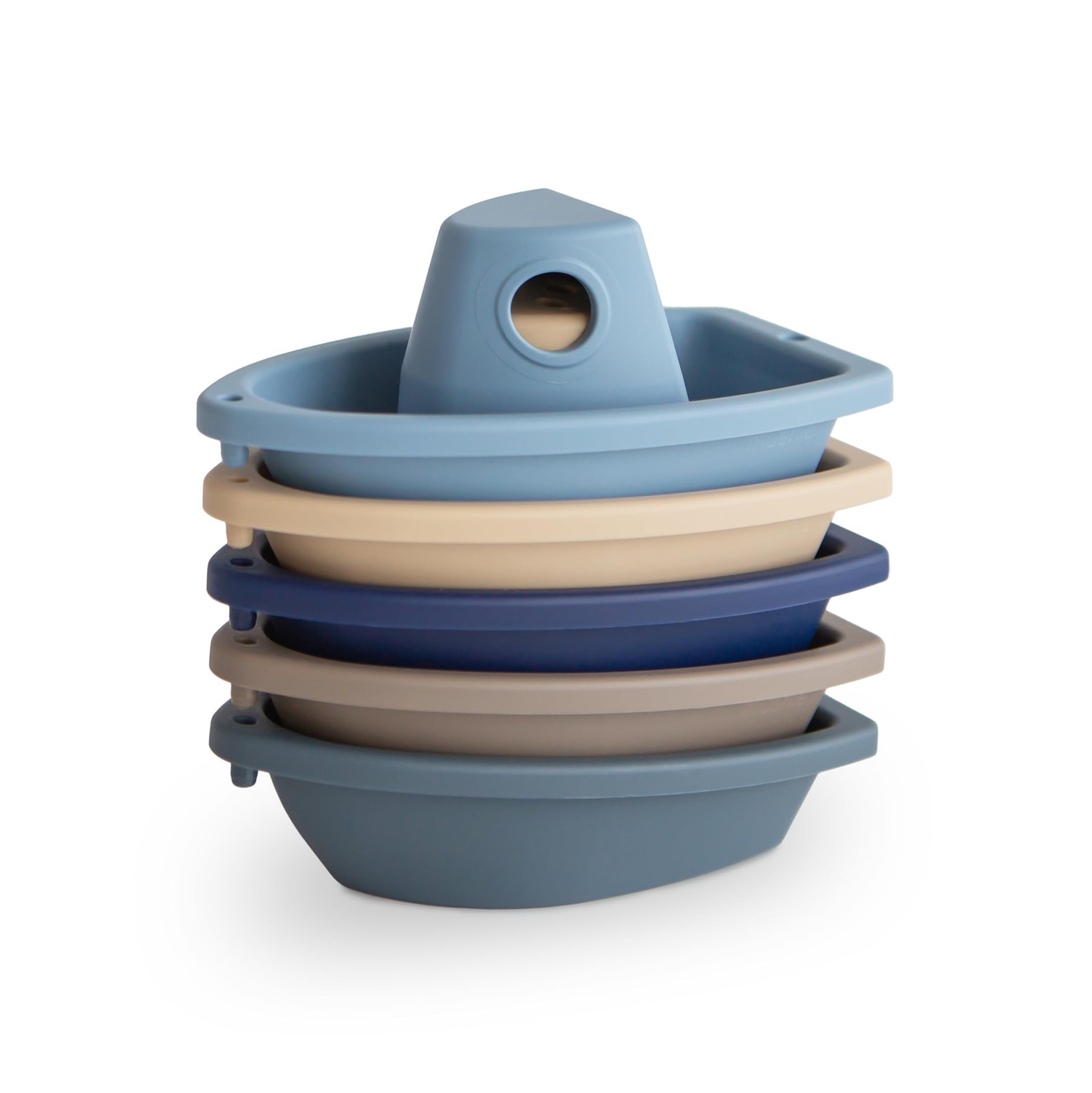 mushie Stackable Bath Boats Toy (Ocean) | Floating Bathtub Toys for Ocean