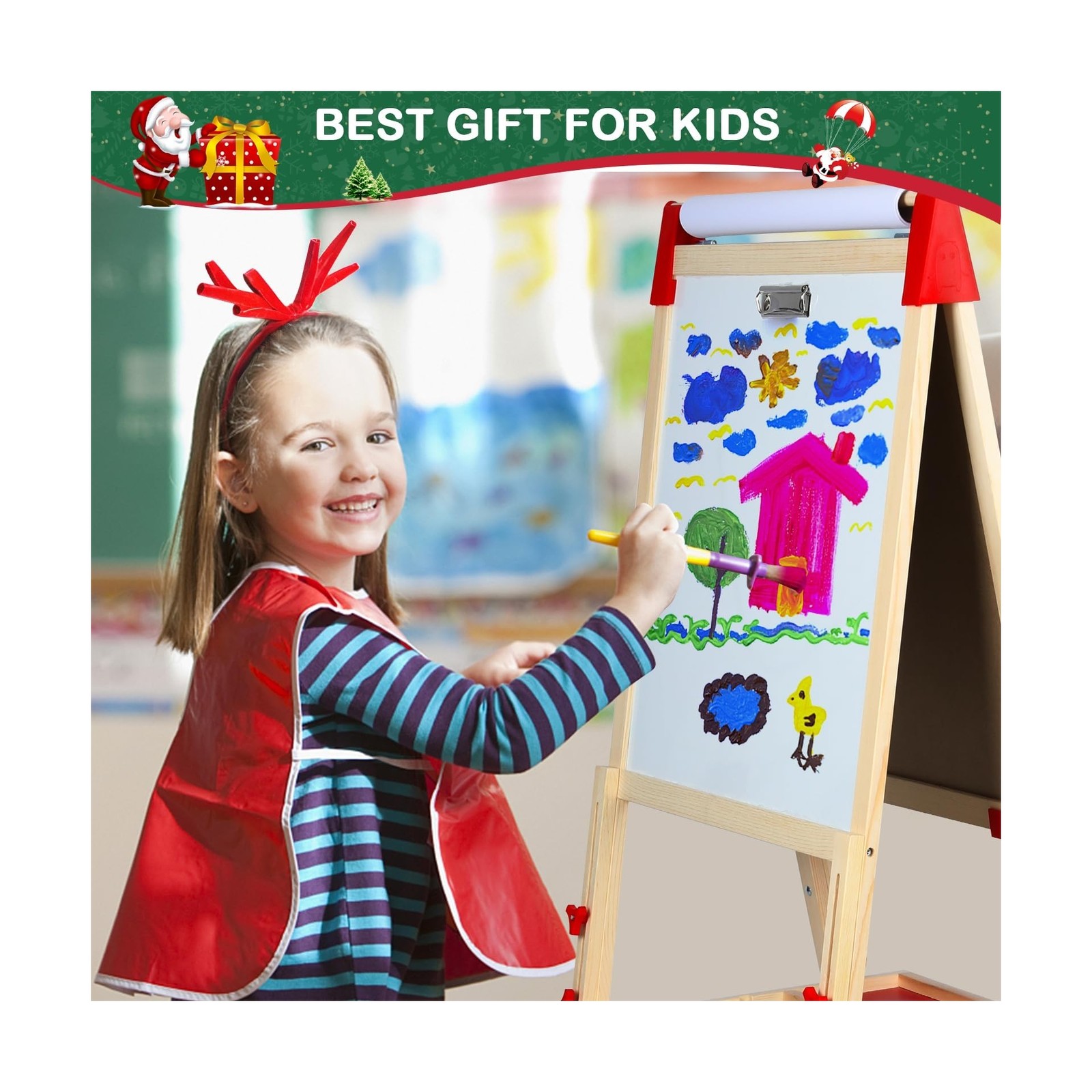 Easel for Kids,3 in 1 Adjustable Kids Art Drawing Easel Set,130+ Ar… Fast Ship