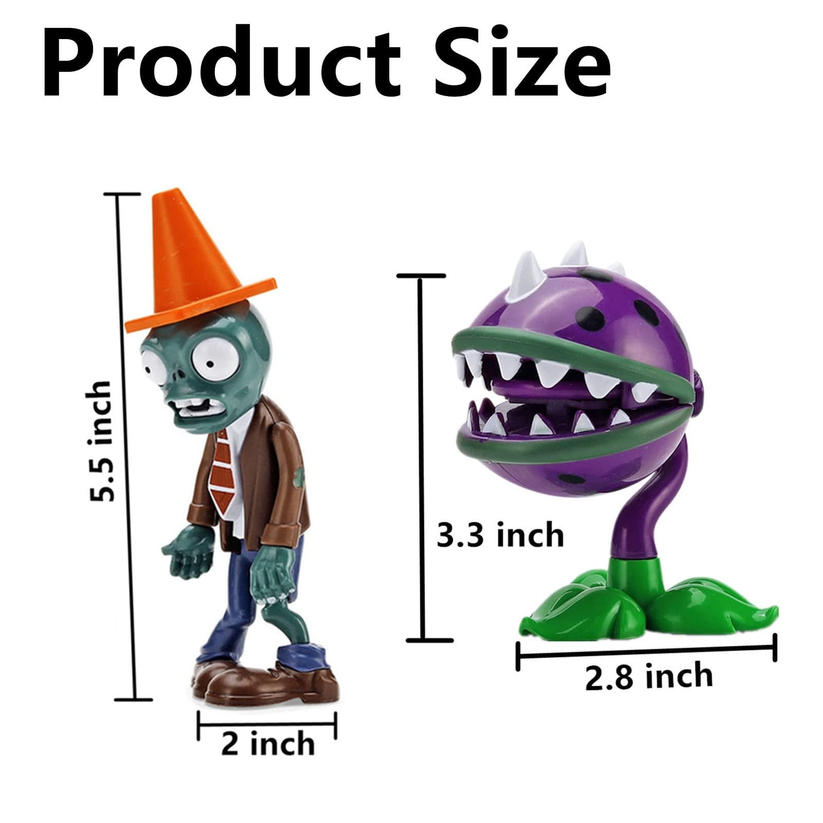 JHESAO 2 PCS Plants and Zombies Toys Action Figures Zombies PVZ Toys 1 2 Seri…