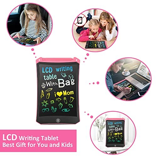 4 Pack LCD Writing Tablet for Kids, Colorful Toddler Blue+pink+orange+black