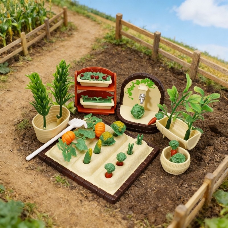 Interactive Gardening Scene Tool Set for Parent Child Activity Doll House Decors
