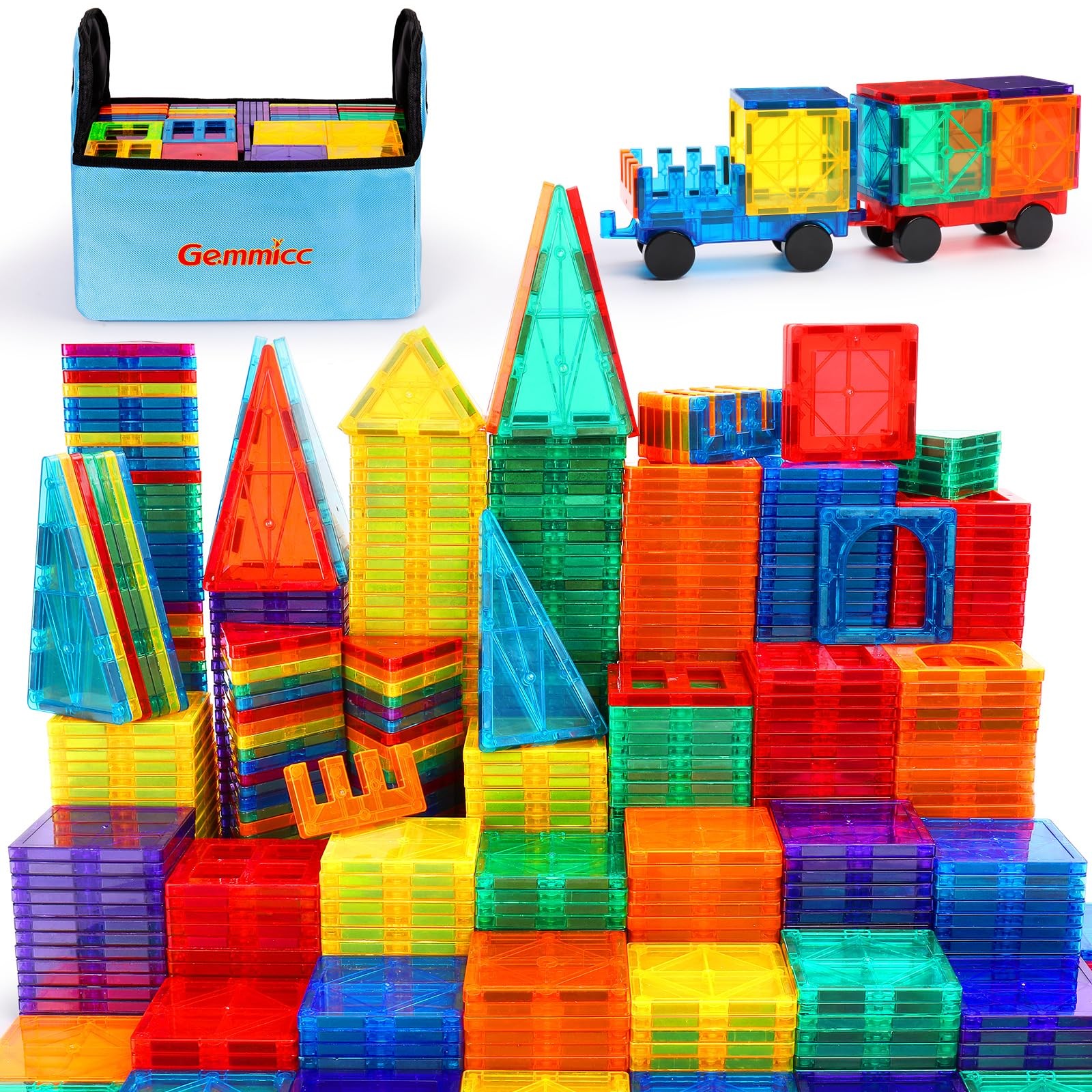 Magnetic Tiles, 126 PCS + Storage Case, STEM Building Blocks Magnet Toys for …