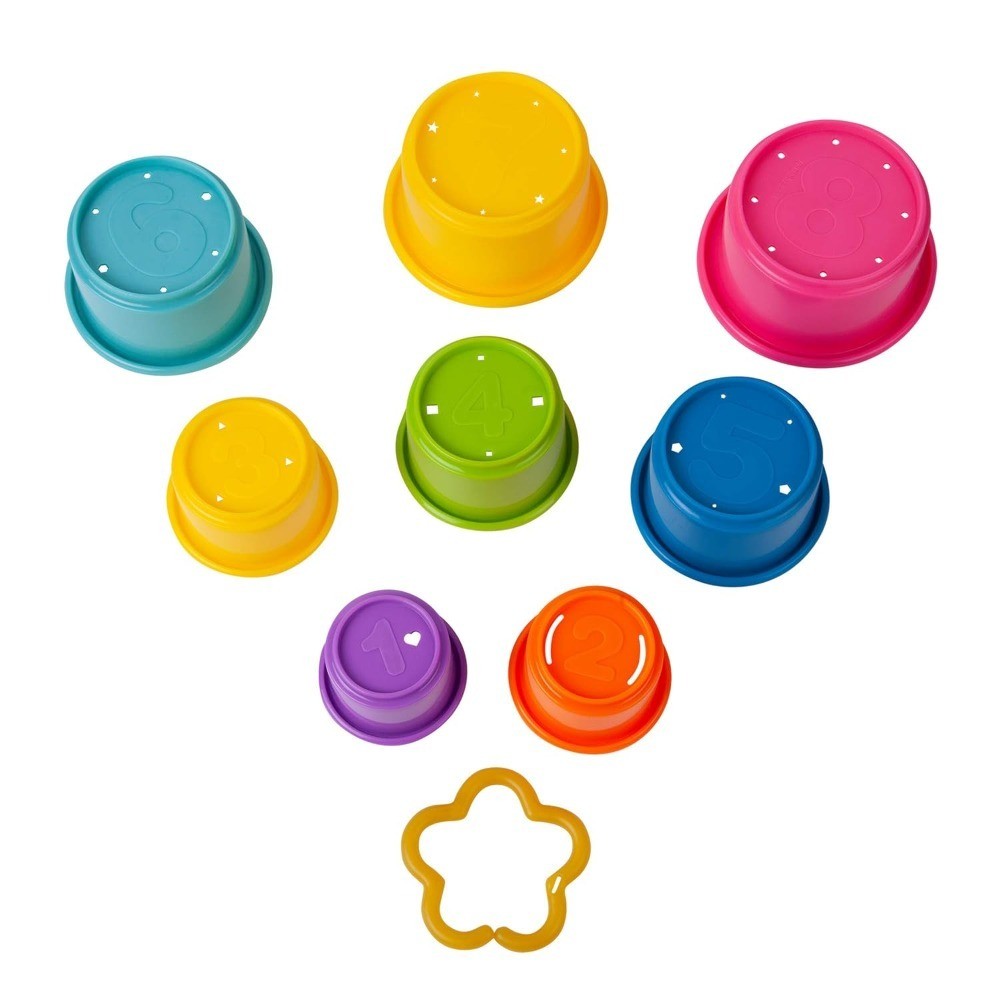 Stacking Cups with Water Toys for Baby Bath & Toddler Water Table – 8 Piece