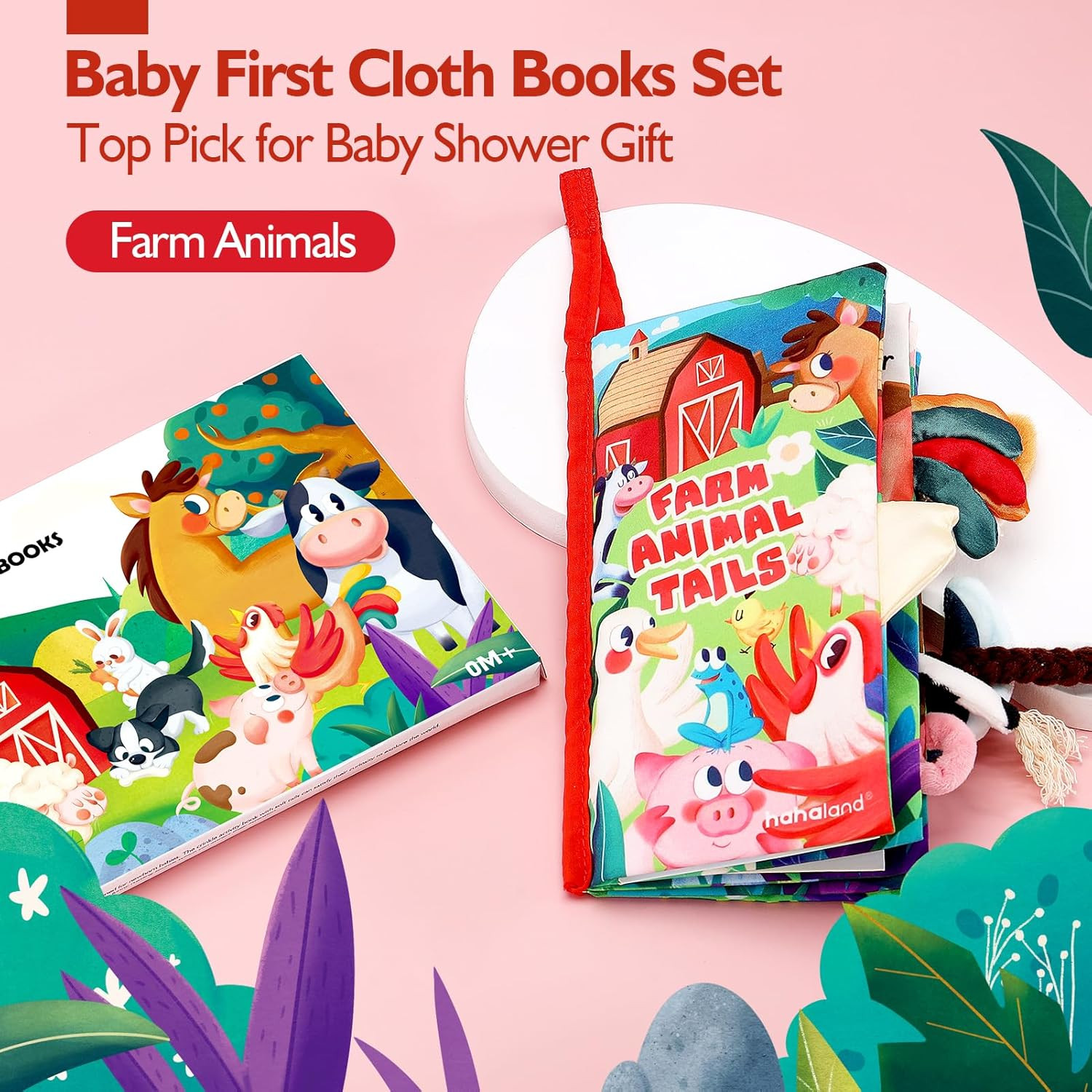 Baby Books 0-6 Months,Infant Tummy Time Toy Sensory Toys 6 to 12 Months Touch Fe