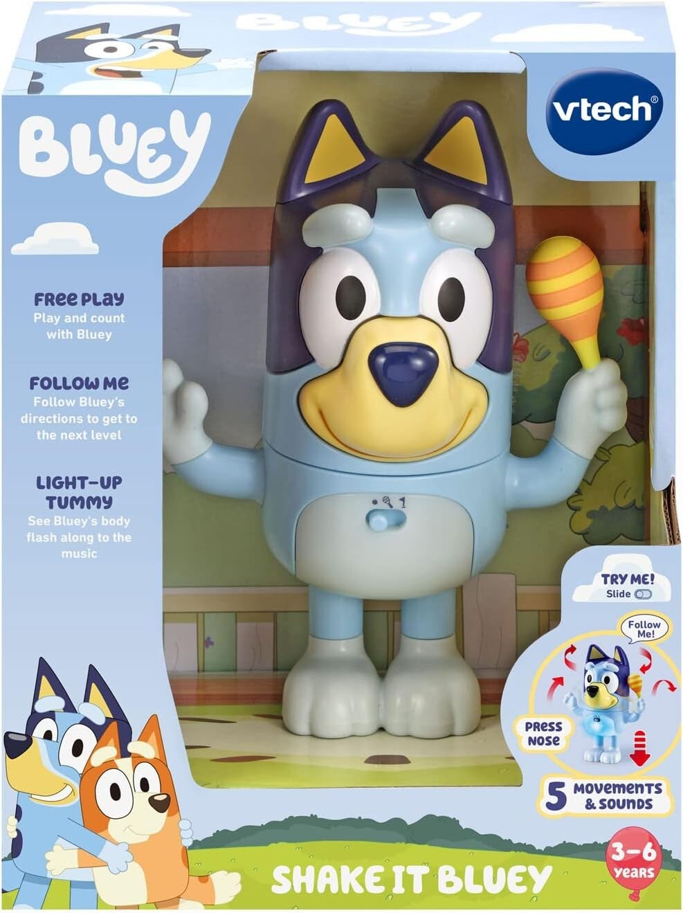 Bluey toys figure toys for girls boys kids age 3 4 5 6 year olds light sound