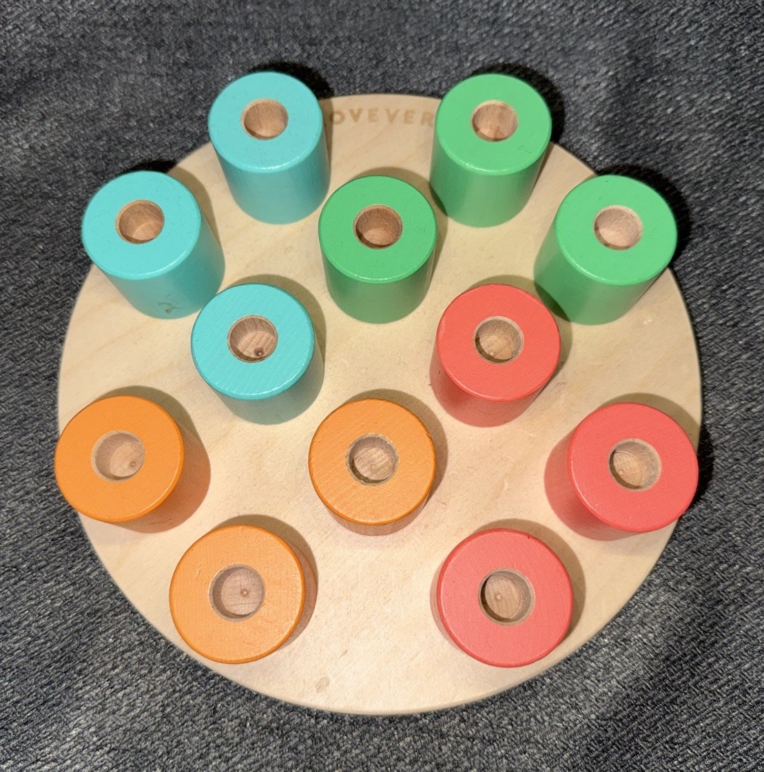 LOVEVERY Wooden Stacking Peg Board Pioneer 16-18 Toddler Montessori Development