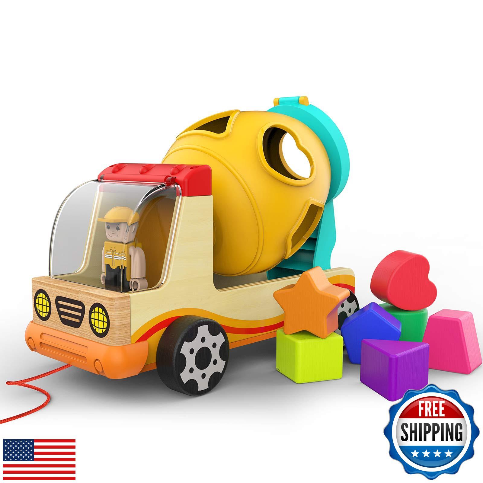 TOP BRIGHT Wooden Shape Sorter Toys for Toddlers Learning Sort and Match for