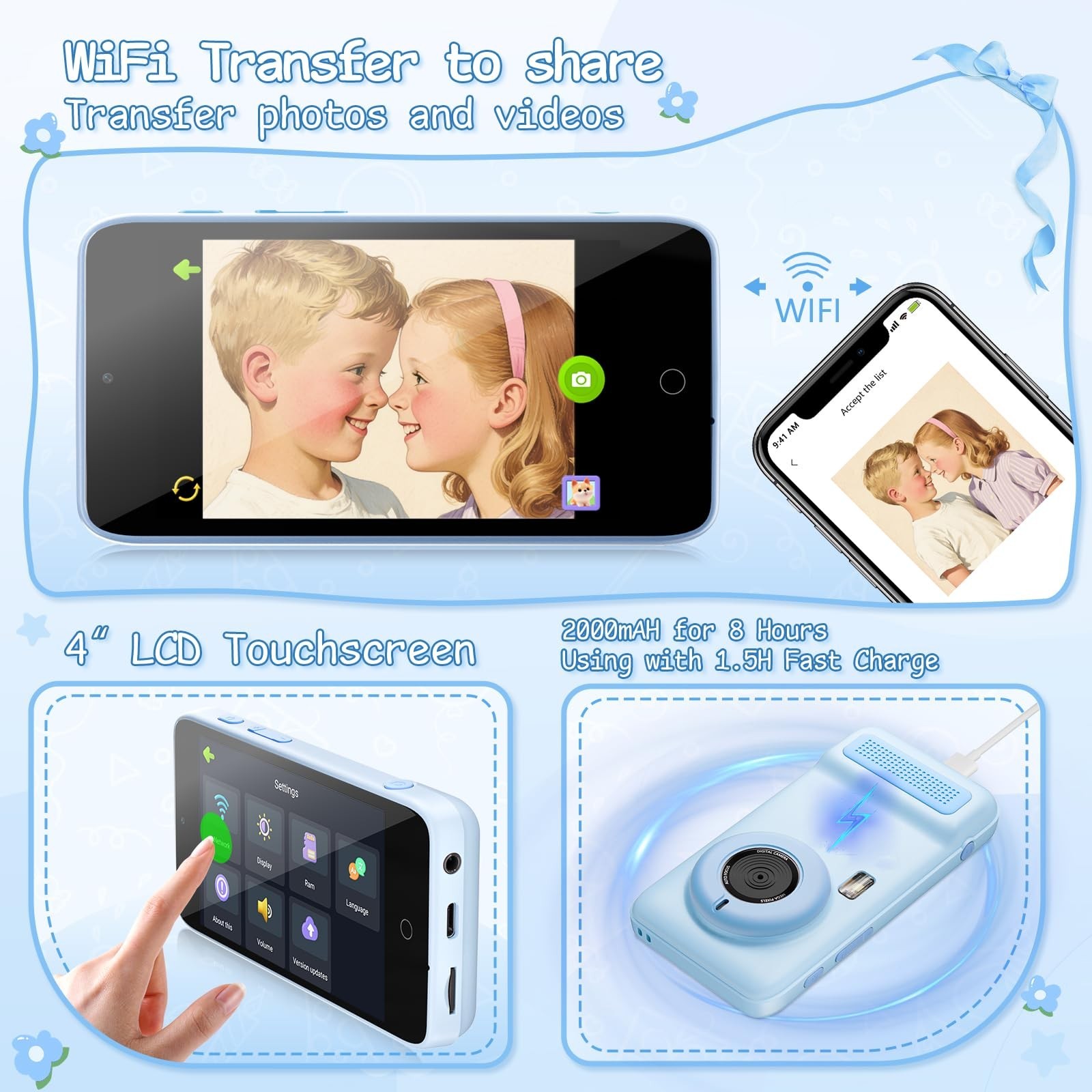 AI Everything Recognition Kids Camera for 4-12 Years Old Girls Boys, Supports…
