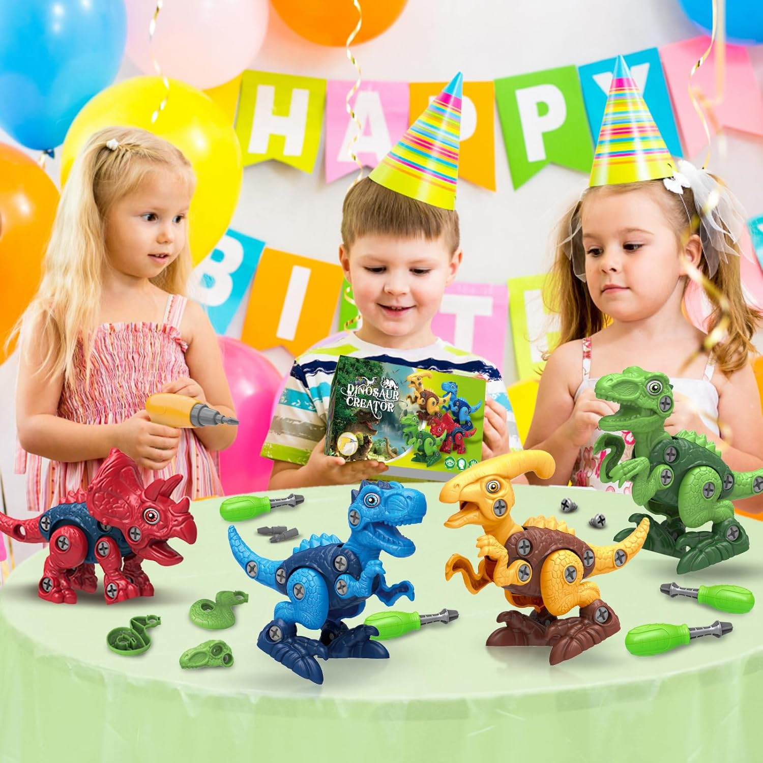 Dinosaur Toys for 3, 4, 5, 6, 7 Year Old Boys, Take Apart Toys with Electric Dri
