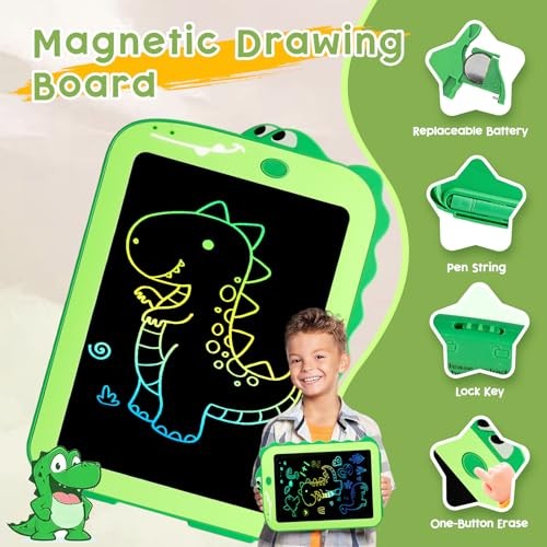 LCD Writing Tablet for Kids, Colorful Toddlers Toys Drawing Board, Green