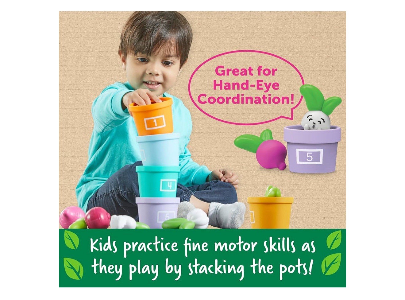 Learning Resources Hide and Seek Vegetable Garden Preschool Learning Toy 10 Pcs