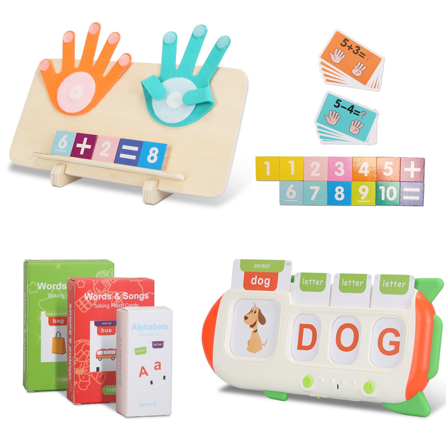Kids Talking Flash Cards&Counting Math Board Child Number Alphabet Play Toys