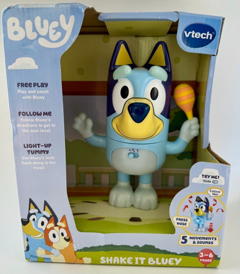 VTech Bluey Shake It Bluey Light Up Belly Childrens Speaking Toy New in Box