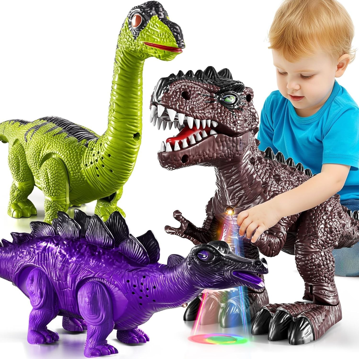 Interactive Dinosaur Figures 3-Pack