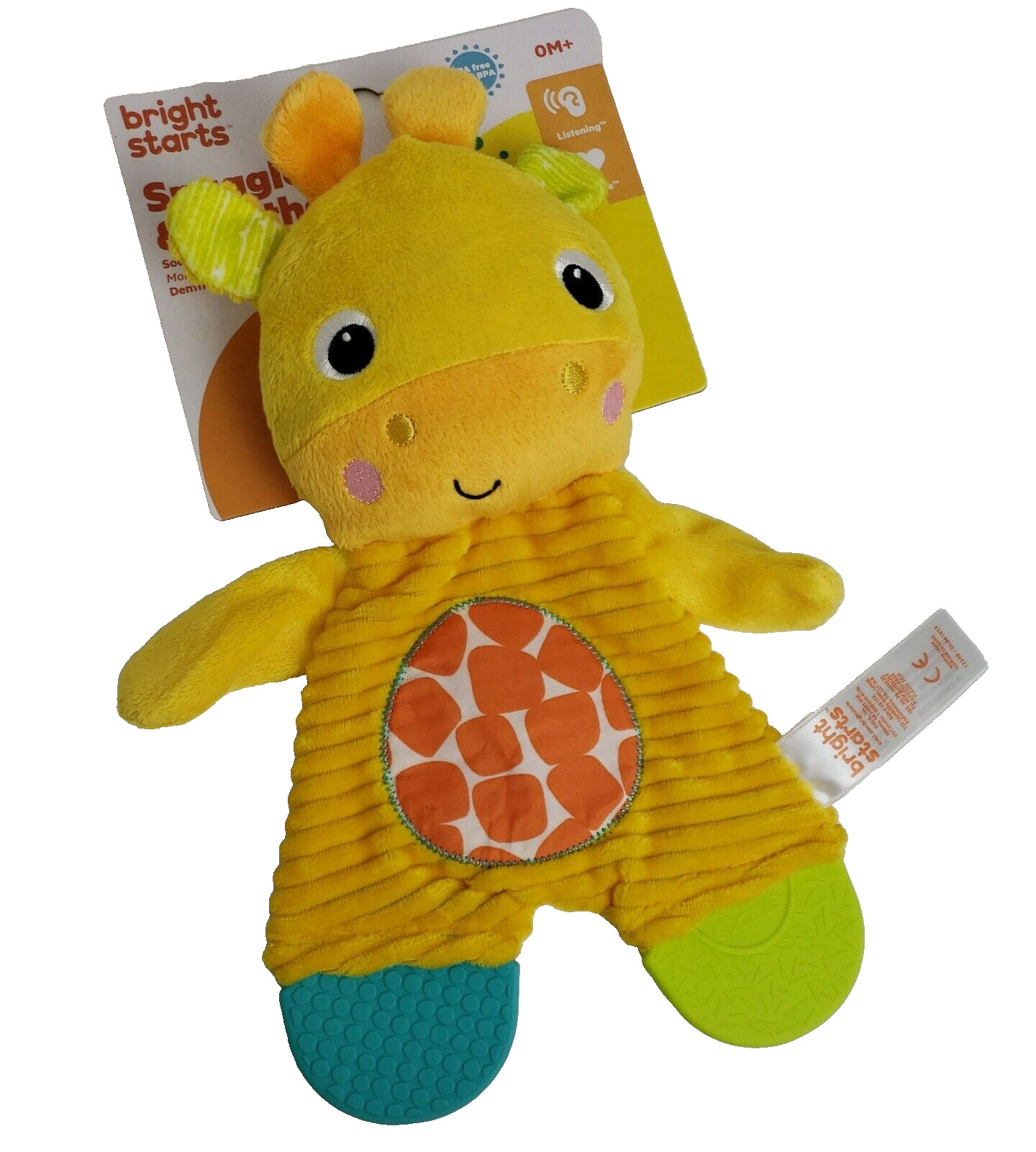 Bright Starts Baby Snuggle Cuddle Giraffe Soft Toy Crinkle Motor Skill Listening
