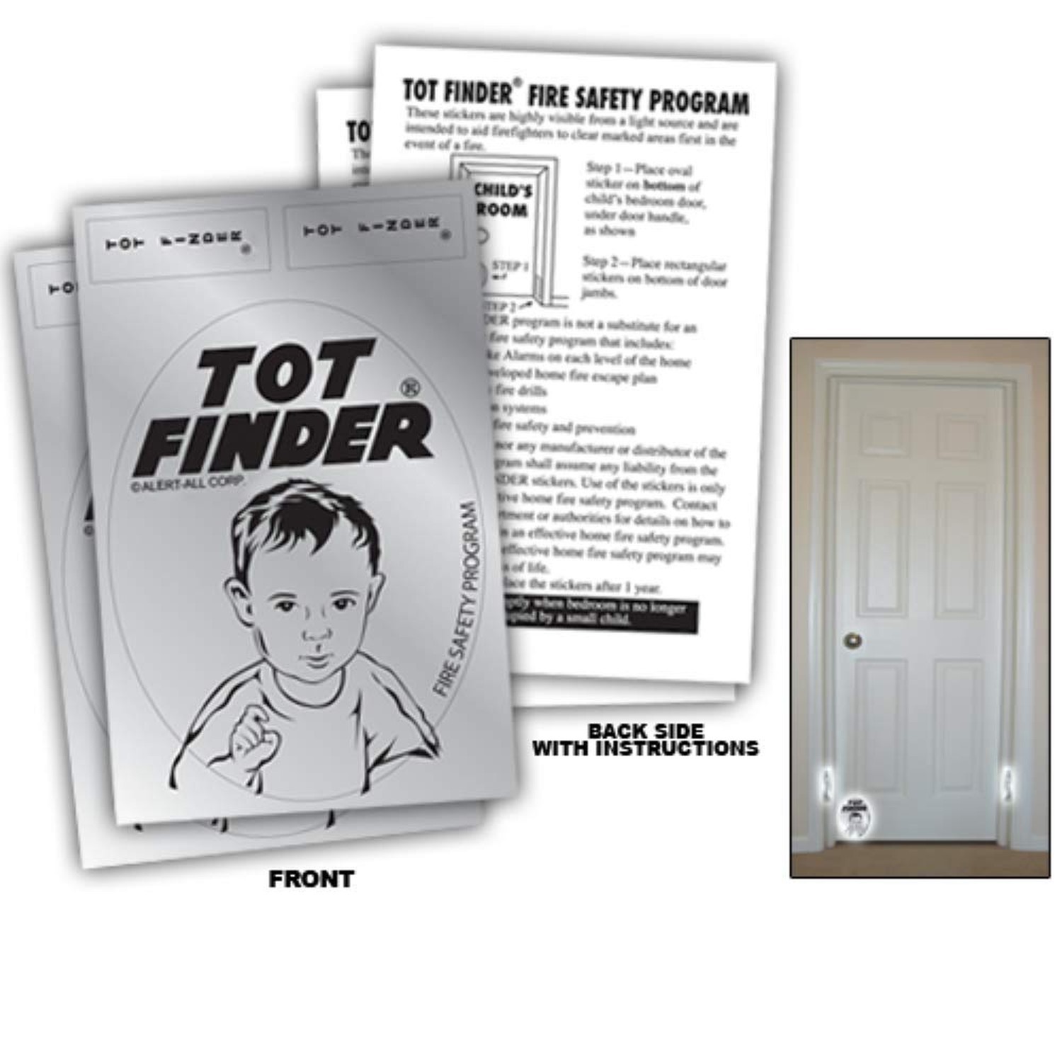 2 Pack Tot Finder Door Decals Help Firefighters Find Children Inside Home