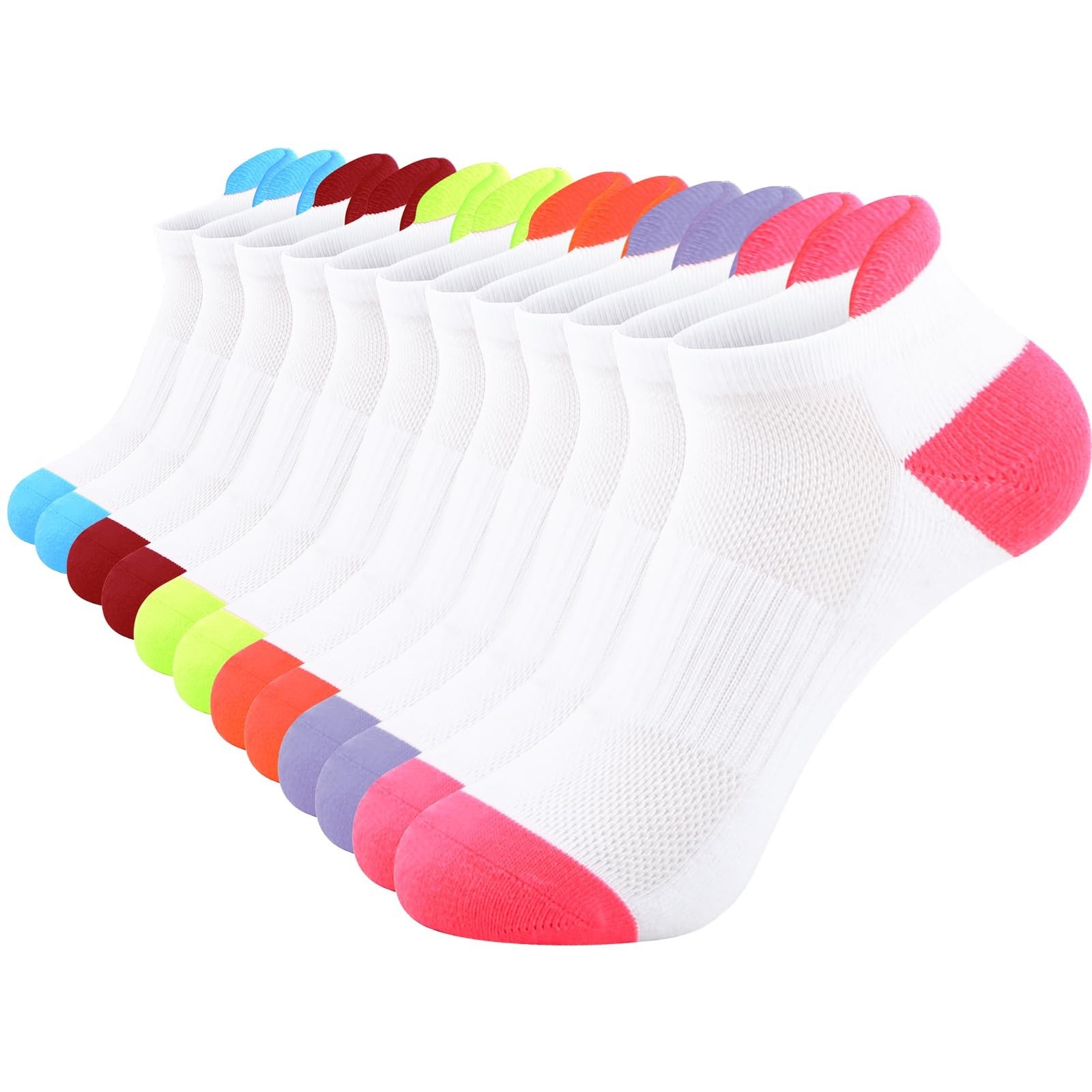 JOYNÉE Womens Ankle Athletic Low Cut Socks Tab Cushioned Running Sports 6 P