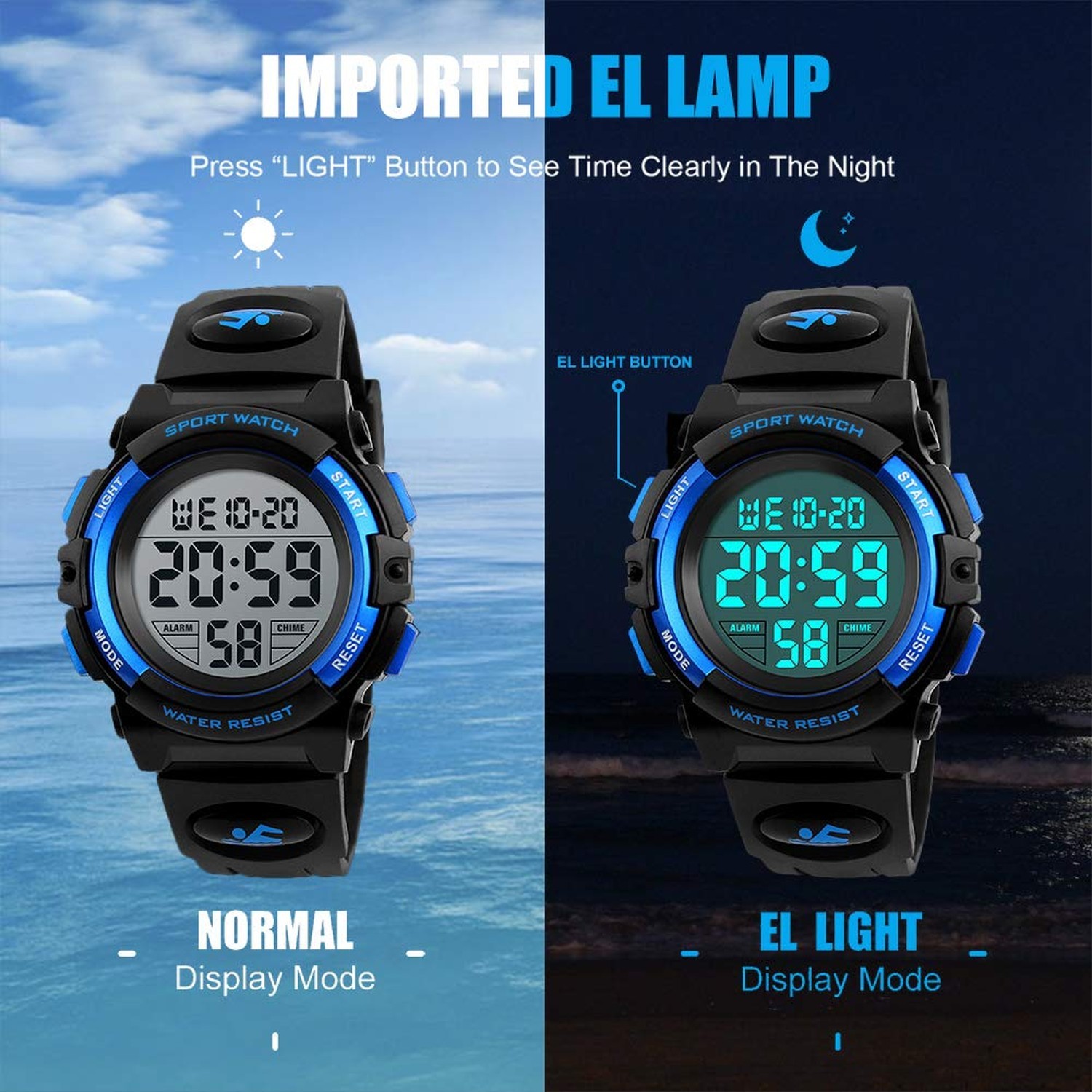Kids Digital Watch, Boys Sports Waterproof Led Watches with Alarm Wrist Watch…