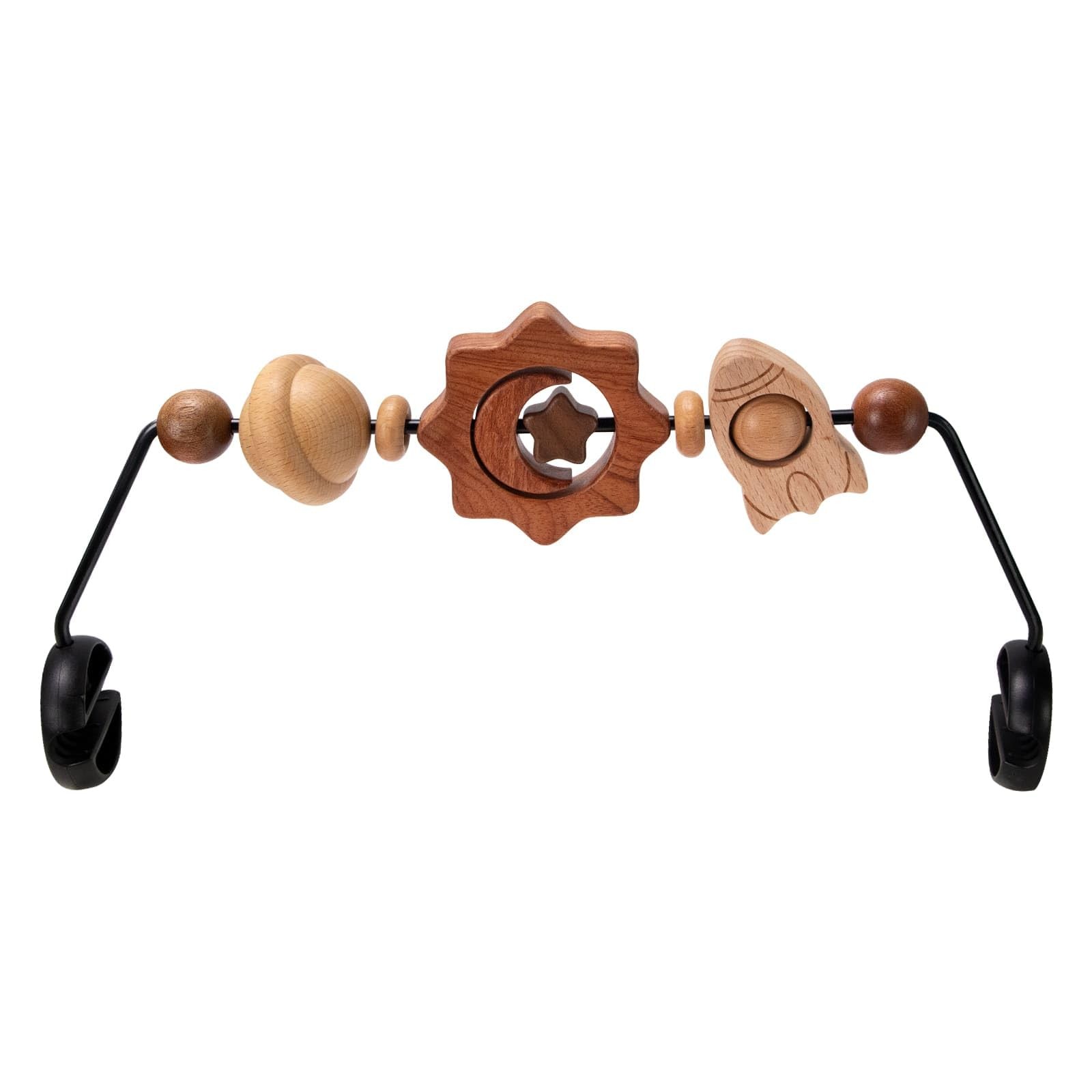 TinlyFinly Baby Bouncer Toy Bar Wooden Universal, Space Exploration