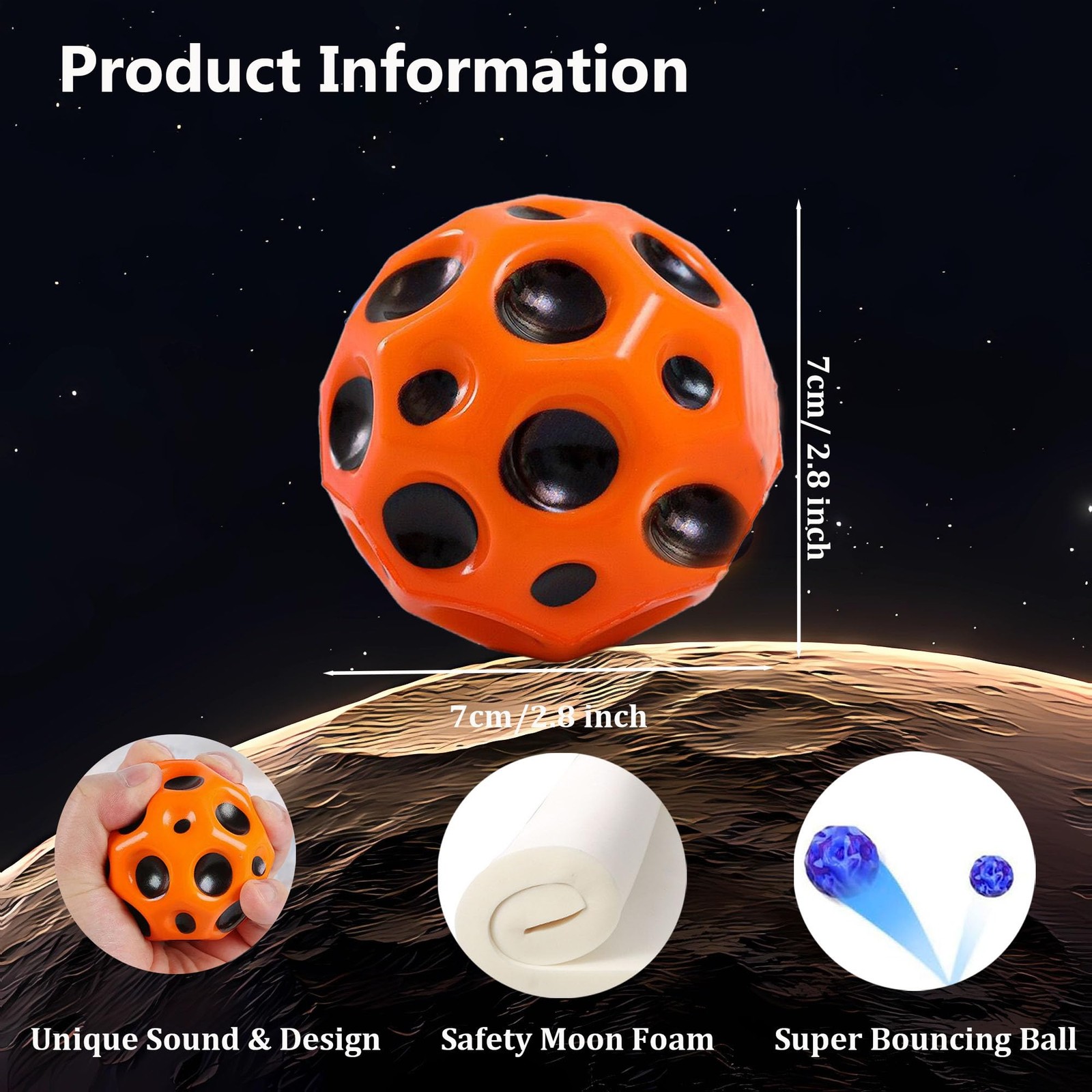 Extreme High Bouncing Ball, Improve Hand-Eye Coordination, Easy to Grip and C…