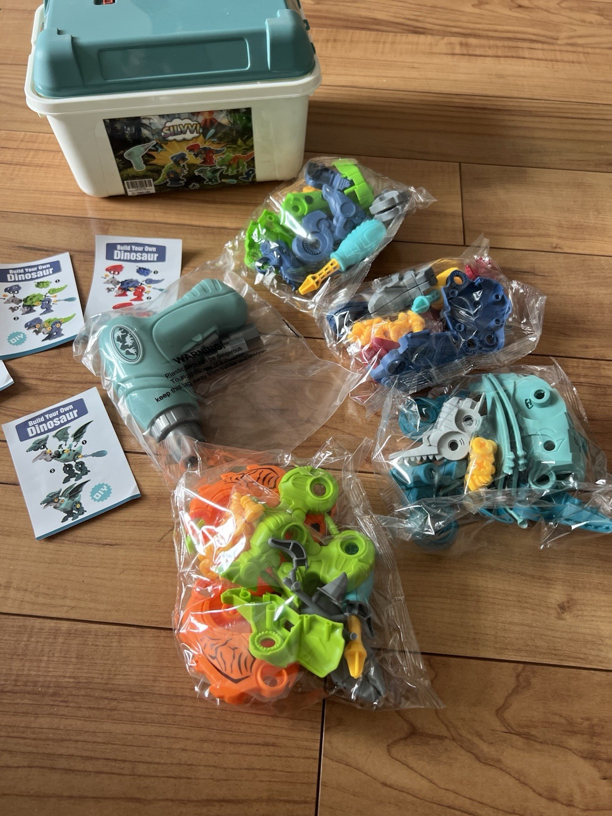 Silvvi Kids Dinosaur Take Apart Building Toy Electric Drill Set Ages 4-8