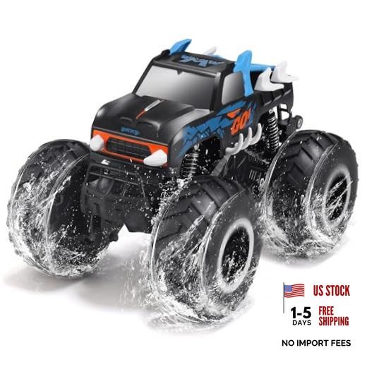 1:16 Waterproof Monster Truck Toys RC Cars Amphibious Remote Pickup-blue