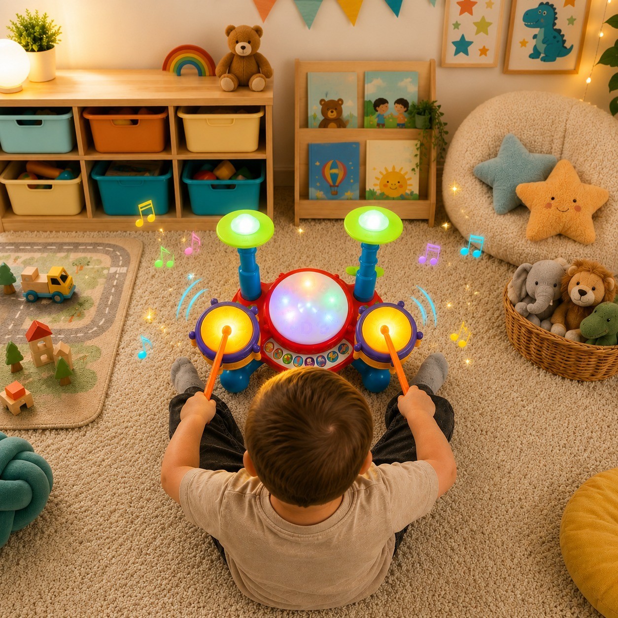 Educational Toys For 2 Year Old Baby Kids Toddlers Boy Girl Learning Drum Set