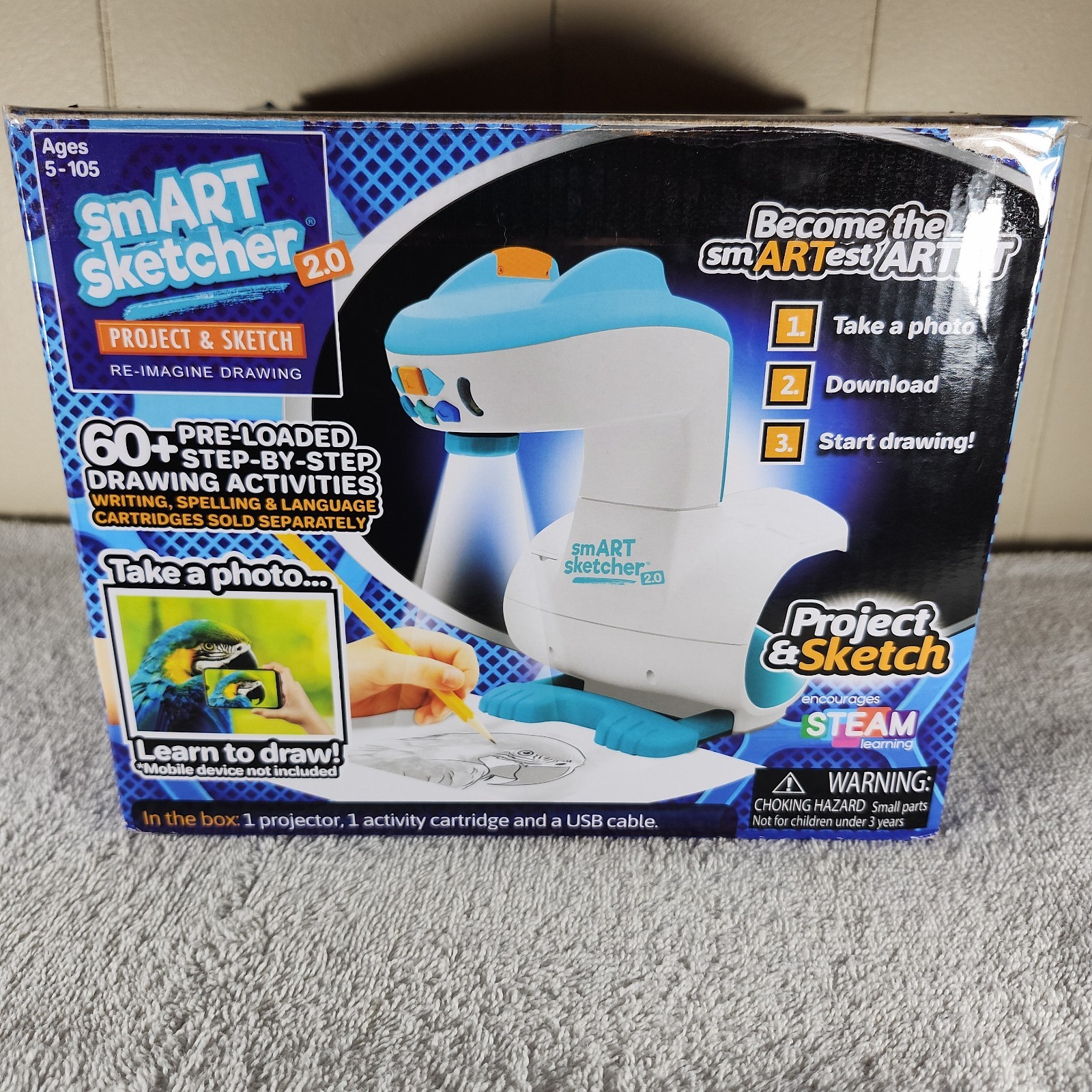 smART Sketcher 2.0 Project & Sketch W/ 1 Cartridge & USB Cable STEAM Learning