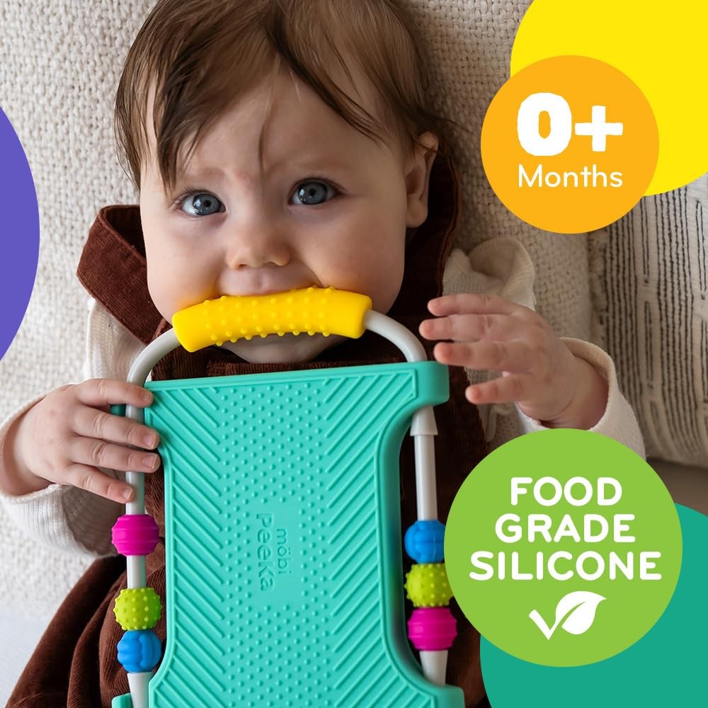 Mobi Peeka Activity Toy Tummy Time Baby Mirror, Food Grade Silicone Montesso…