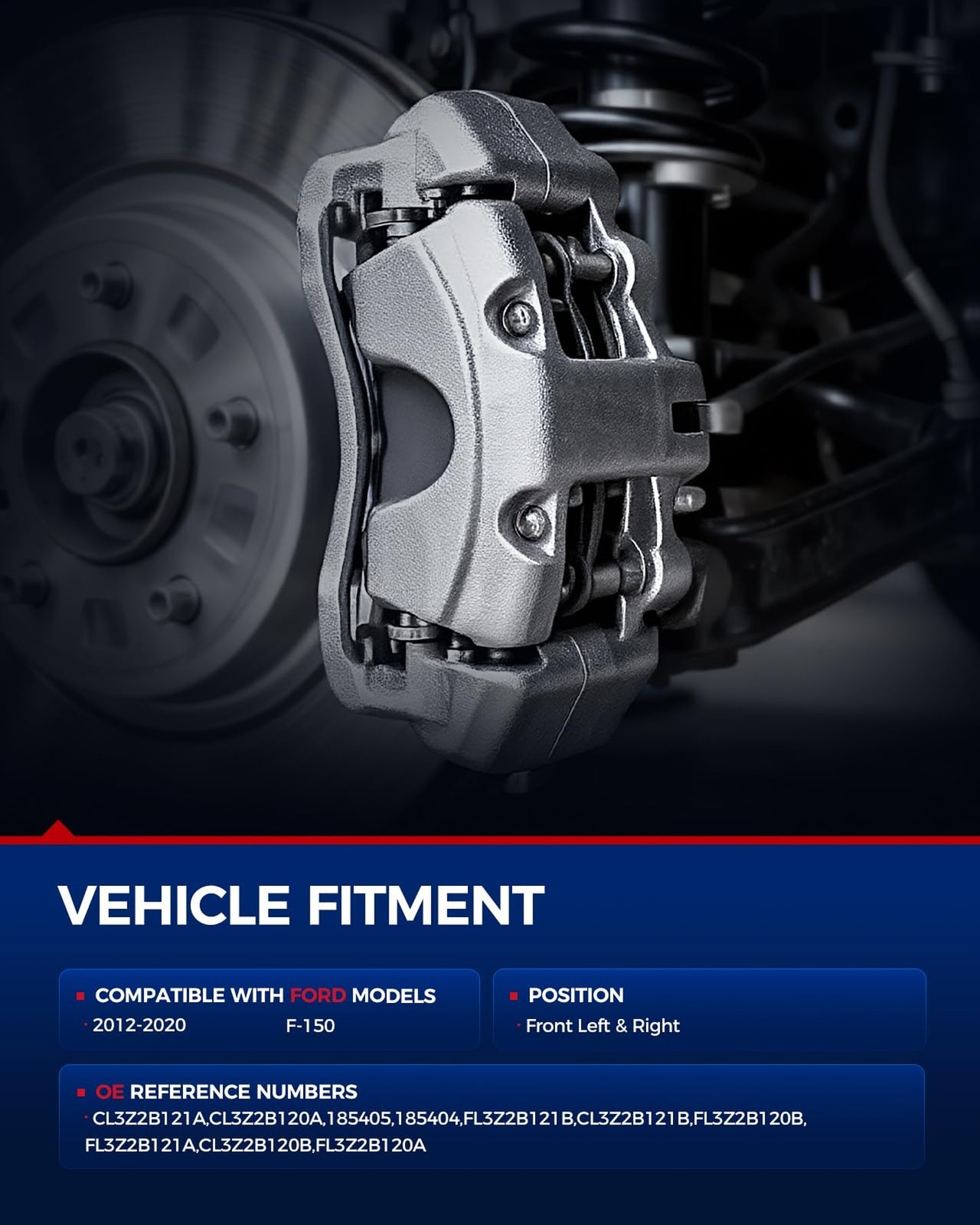 KAX Front Left & Right Disc Brake Caliper Assembly Fits for Ford F-150 2012 2…