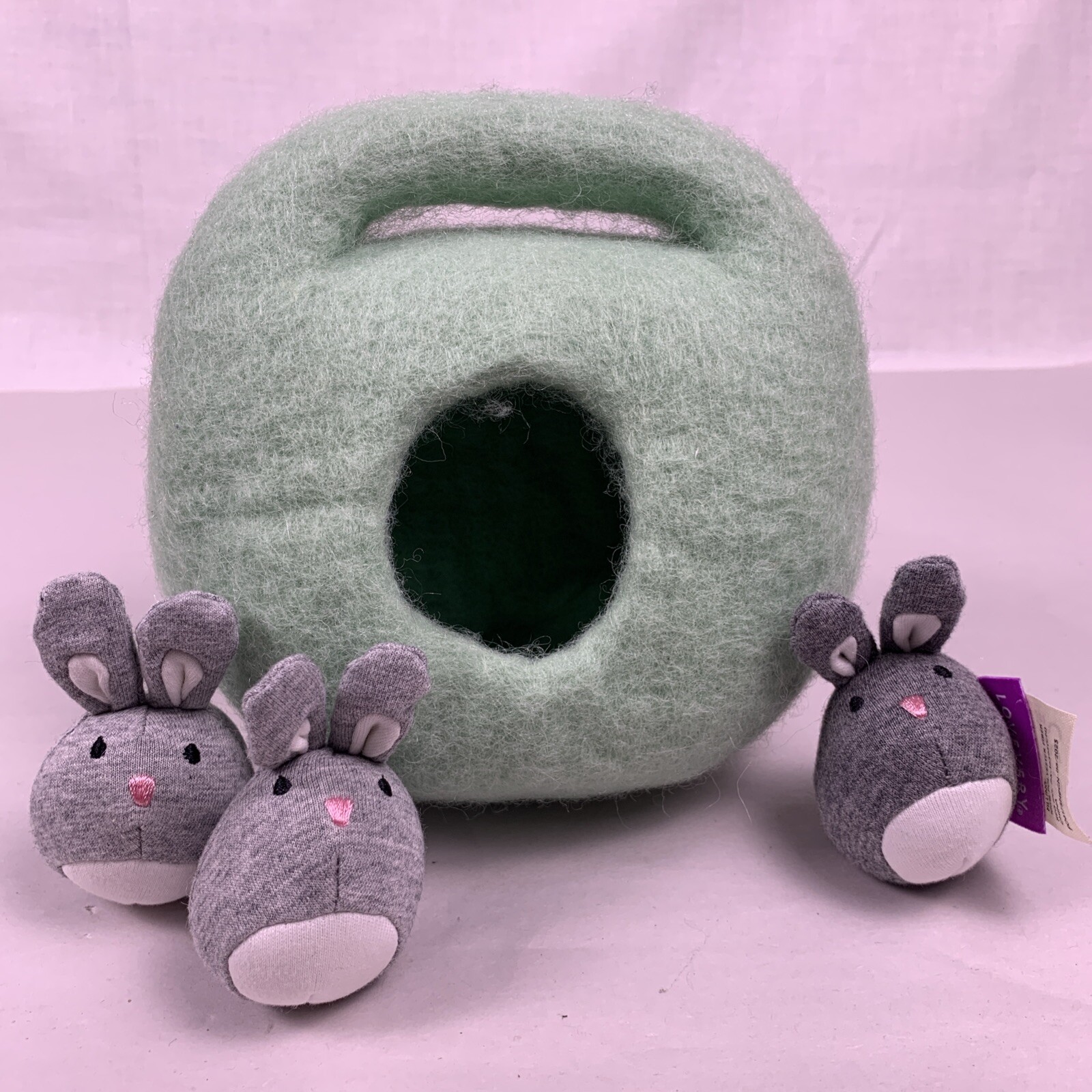 Lovevery Bunnies In A Felt Burrow Babbler Kit 13-15 Months Montessori 3 Bunnies
