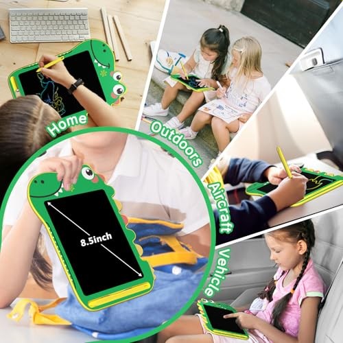 LCD Writing Tablet for Kids, Educational Toddler Toys, Colorful Doodle Green