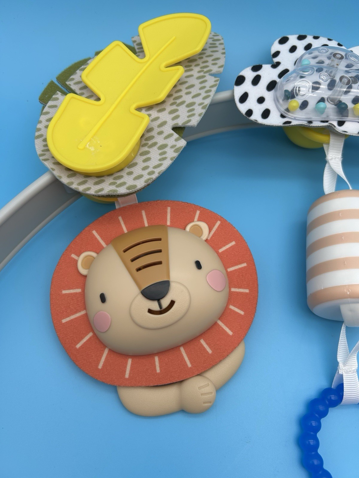 Taf Toys Infant Stroller Activity Arch Toy Bar Lion Bee Flower Sensory Rattle