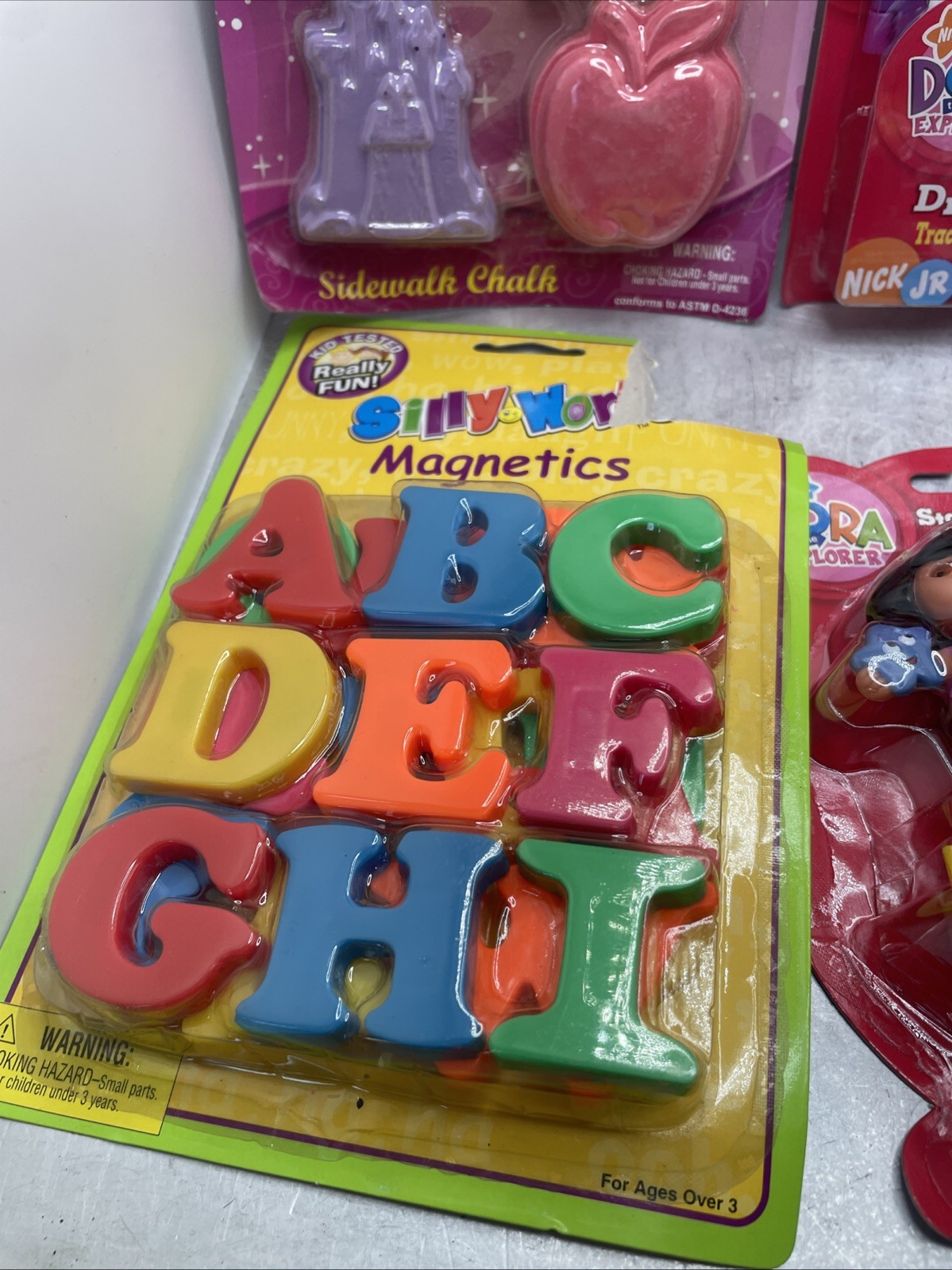 Kids Toy Lot Of 4 Chalk Magnets Dry Erase & Stamper Toys, Dora, Disney Princess