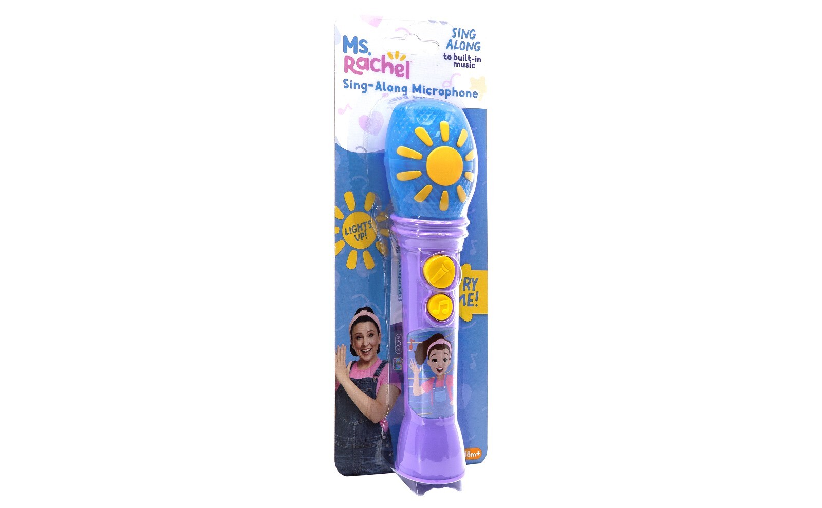 eKids Ms Rachel Toy Microphone for Kids, Includes Built-in Music and Lights