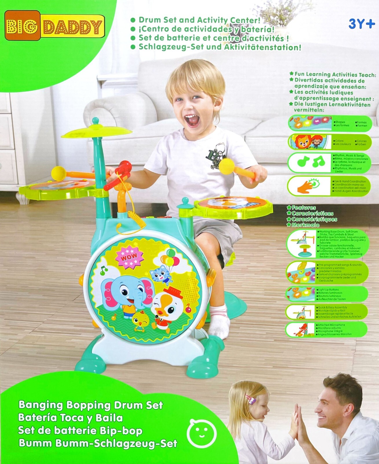 Kids Toddler First Electric Drum kit Set With Mic And Seat CHILDREN MUSICAL TOY