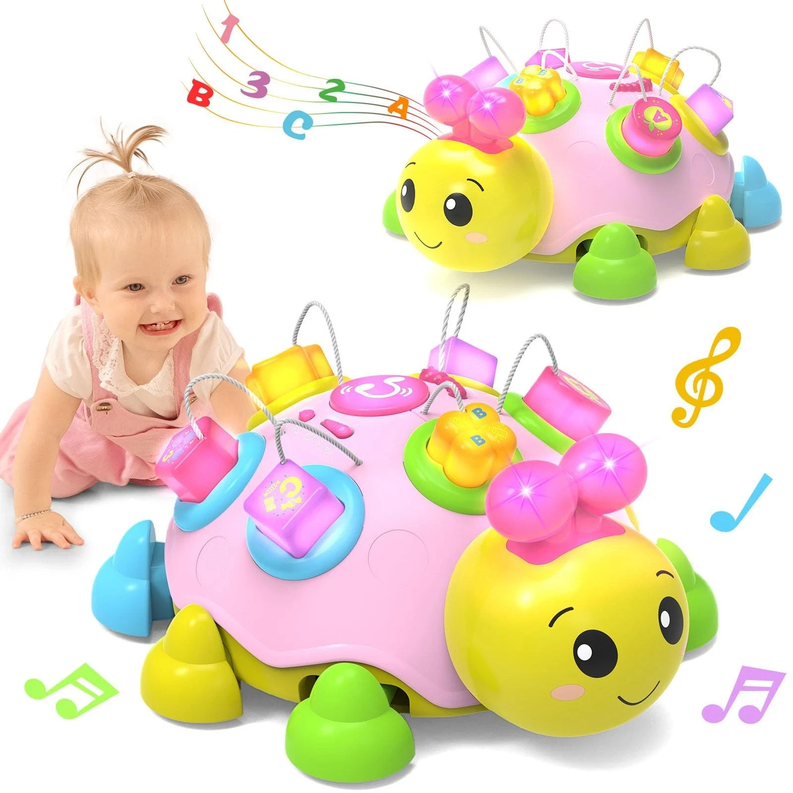 Baby Musical Ladybug Crawling Toys,Baby Toy 6-12 Months with Light-up Music, …