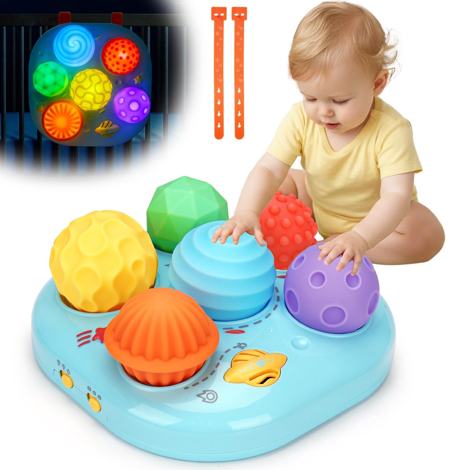Baby Toys 6-12 Months, Interactive Bright Color Textured Multi Sensory Balls …
