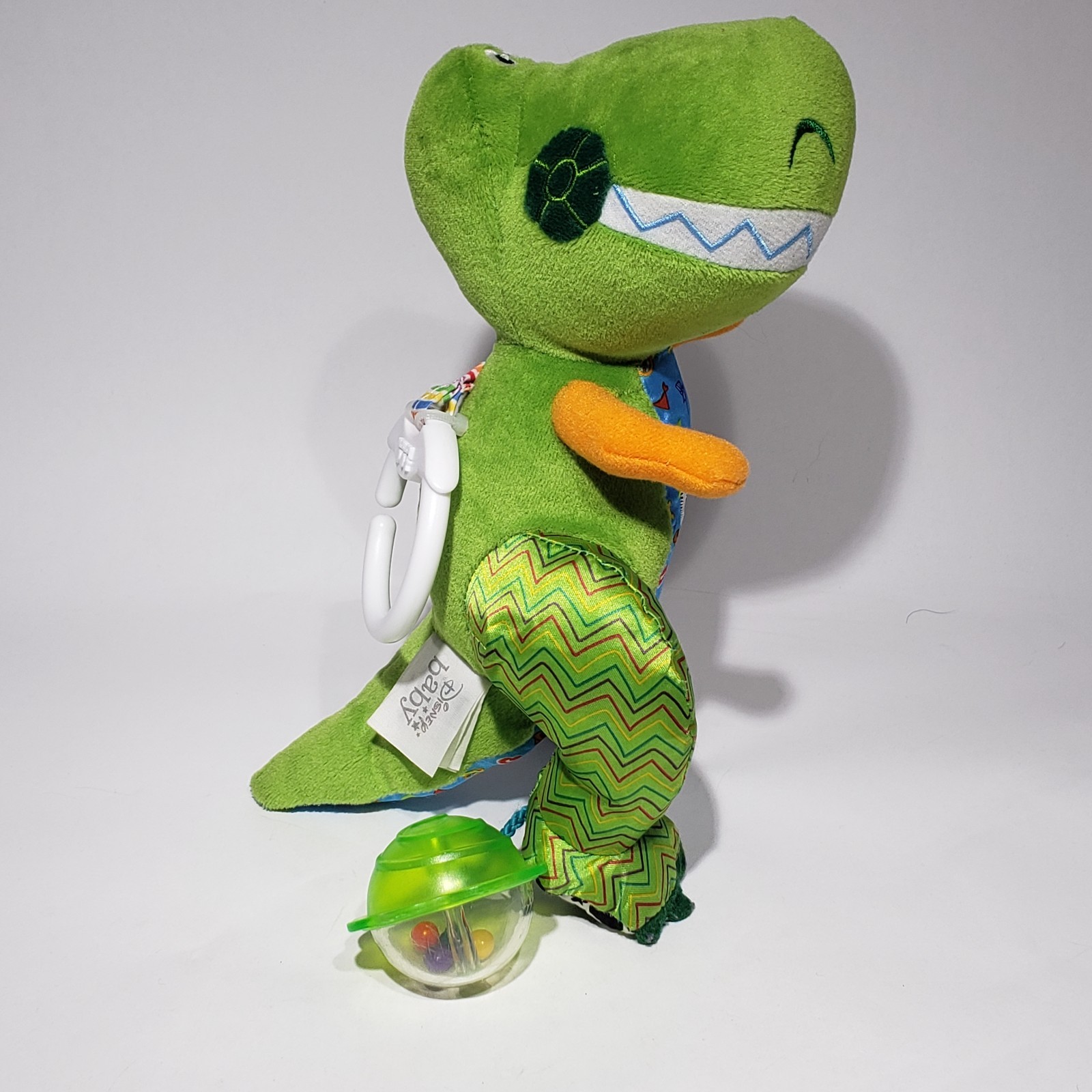 Lamaze Disney Baby Clip & Go 9″ Toy Story Rex Dinosaur Rattle Crinkle Plush Toy
