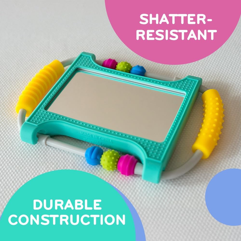 Mobi Peeka Activity Toy Tummy Time Baby Mirror, Food Grade Silicone Montesso…