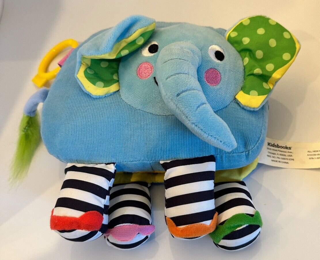 Kidsbooks, Jo Moon Elephant Soft Cloth Book With Rattle