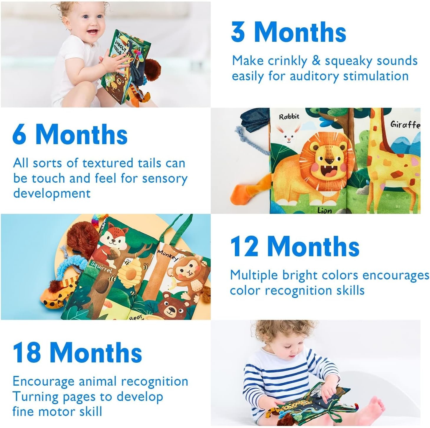 hahaland Baby Books 0-6 Months,Infant Tummy Time Toy Sensory Toys 6 to 12 Months