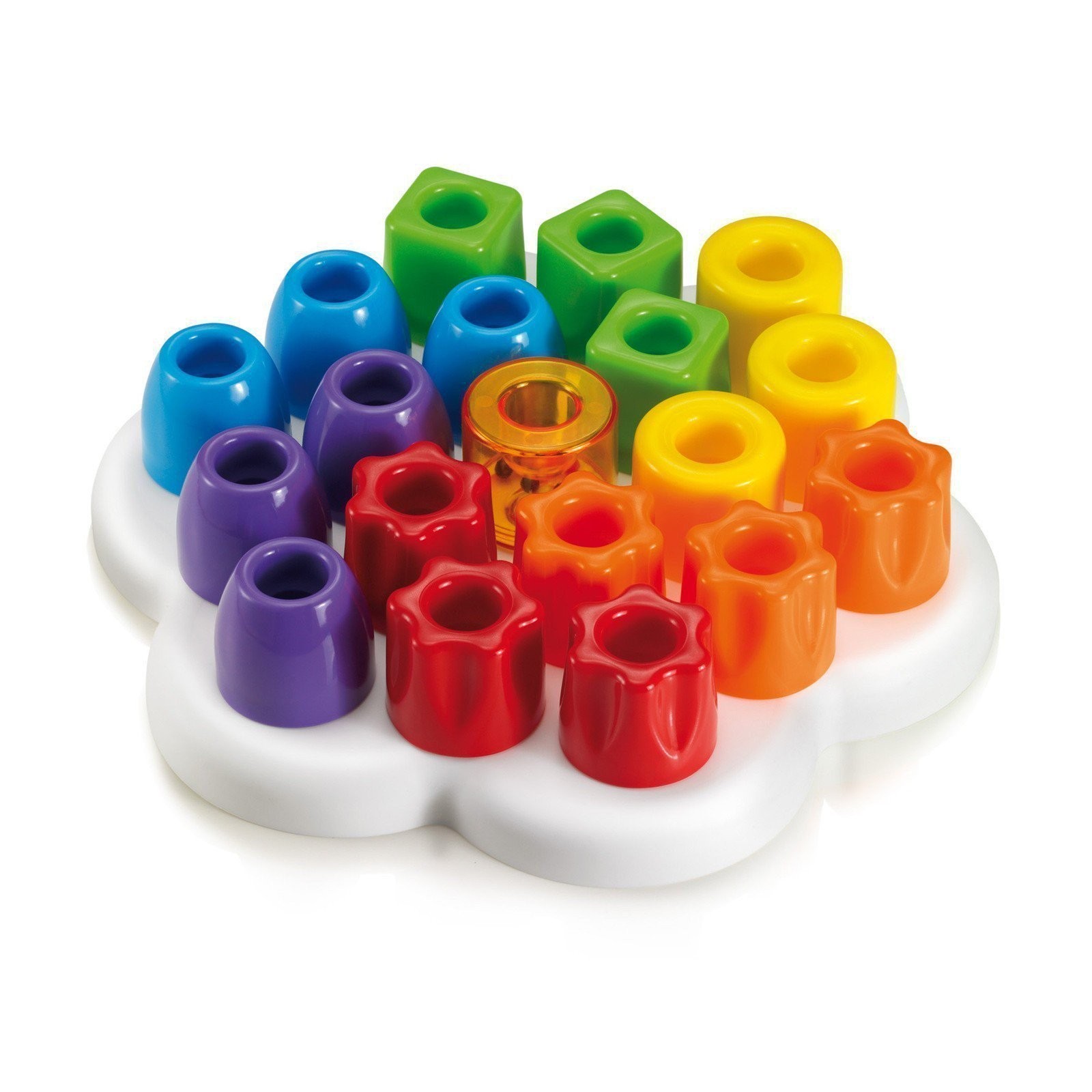 Quercetti: Chunky Peggy – 22pc Peg Blocks Stacking Toy, Shapes Sorting Set,…