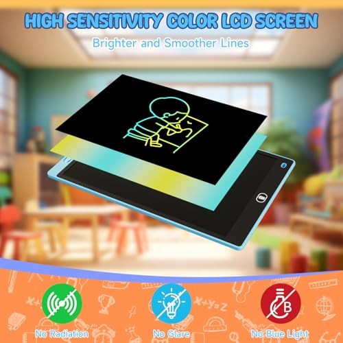 4 Pack 12 Inch LCD Writing Tablet, Colorful Drawing Tablet for Kids, Eye Care