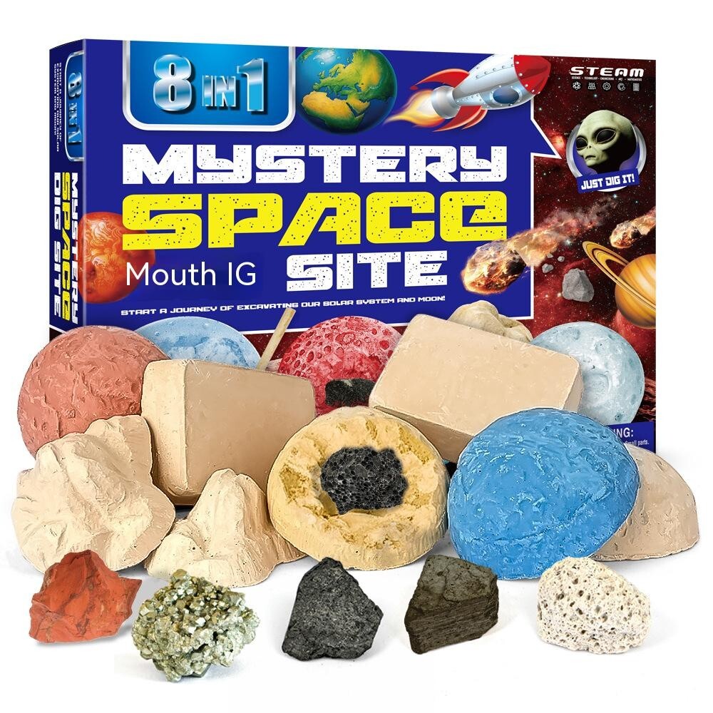 8PCS Planet Gemstone Kits Dig Out Excavation Educational Interactive Mining Toys