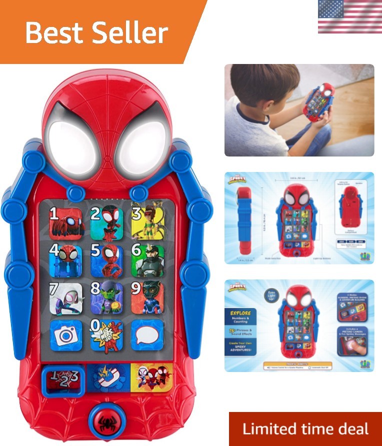 Spidey and His Amazing Friends Toy Phone for Toddler with Built-in Preschool …