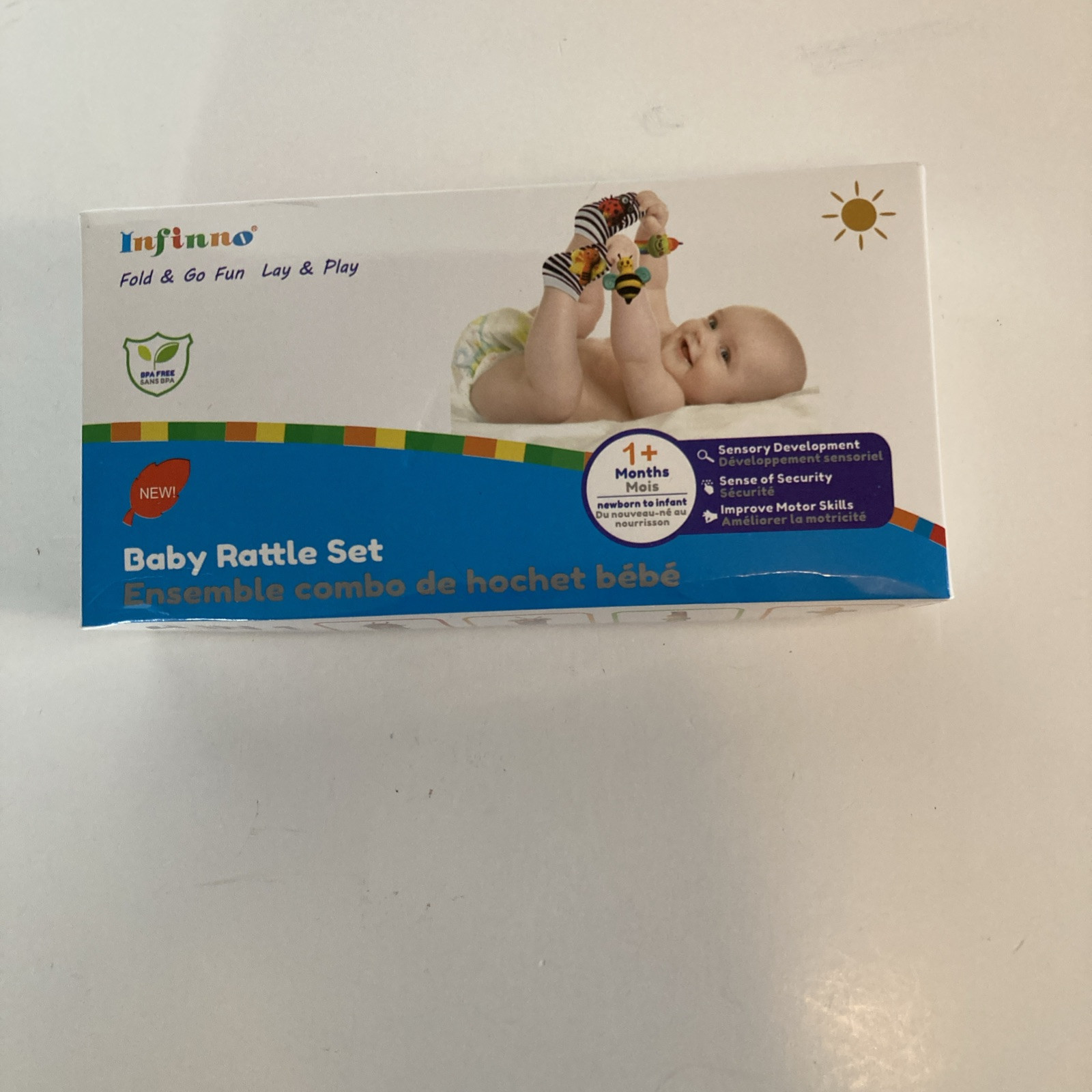 Infinno Baby Wrist Rattle Socks And Foot Finder Set, Baby Toys For 1+ Months