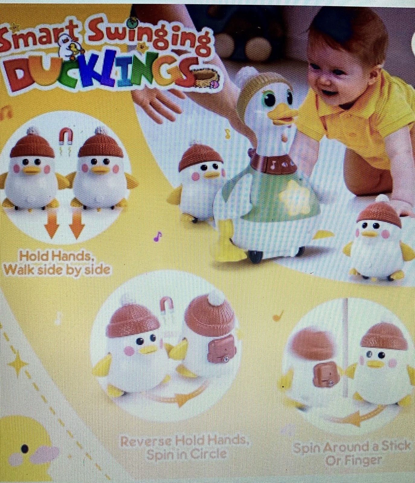 HOLA Baby Toys 6-12 Months Musical Dancing Duck Toy Set with Mama and Babys T