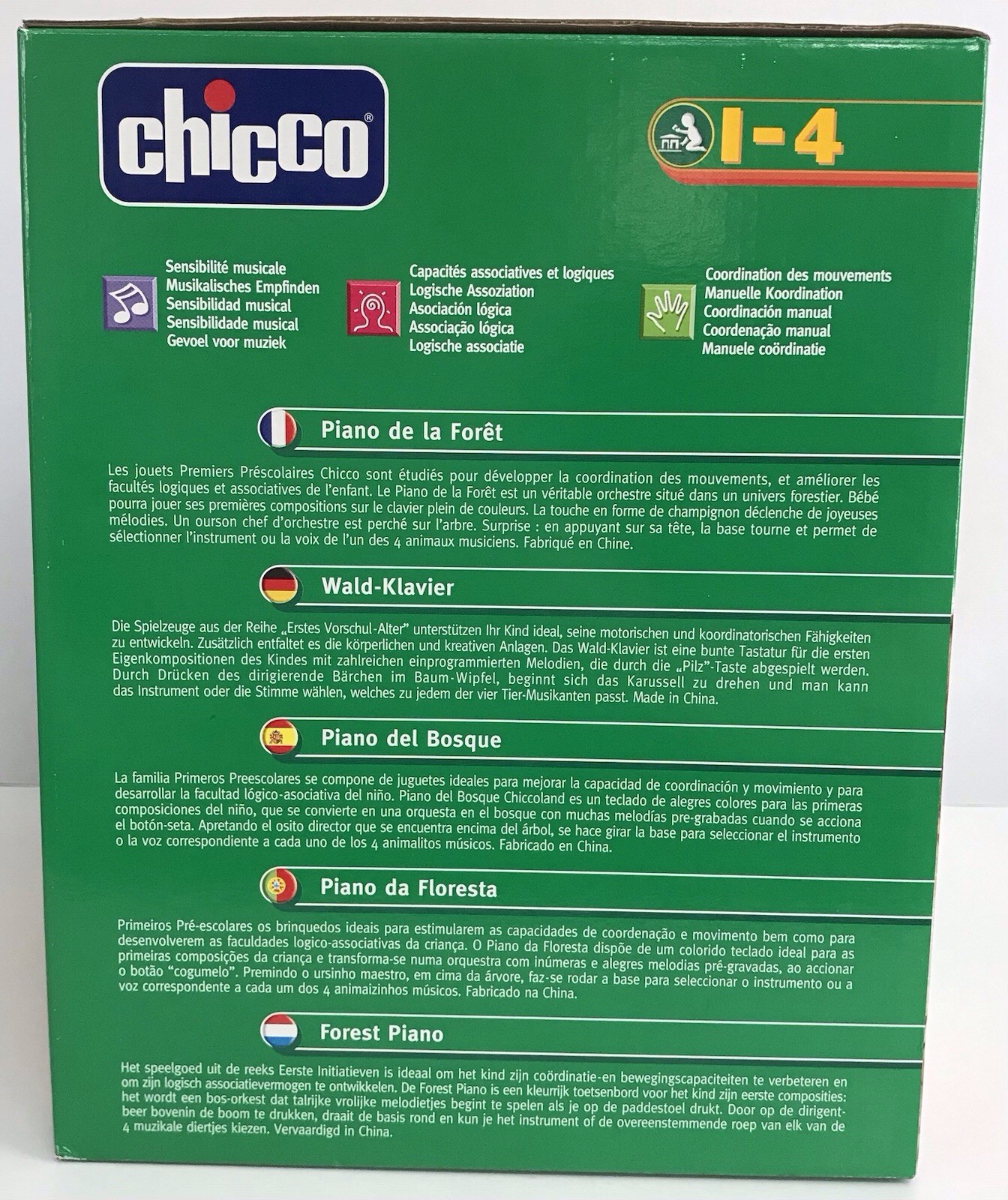 Chicco Forest Piano Instruments Animal Sounds Languages Preschool Toy 1-4 NEW