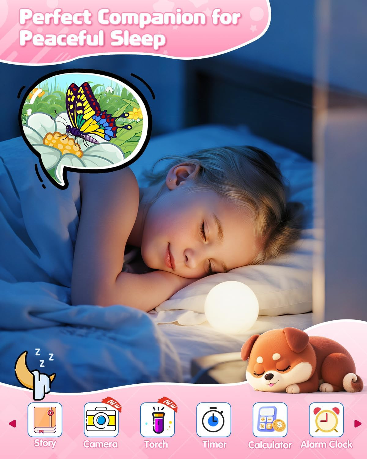 Kids Smart Toy Phone, Dual Camera with Stickers, 3.97″ Touchscreen Learning Toy